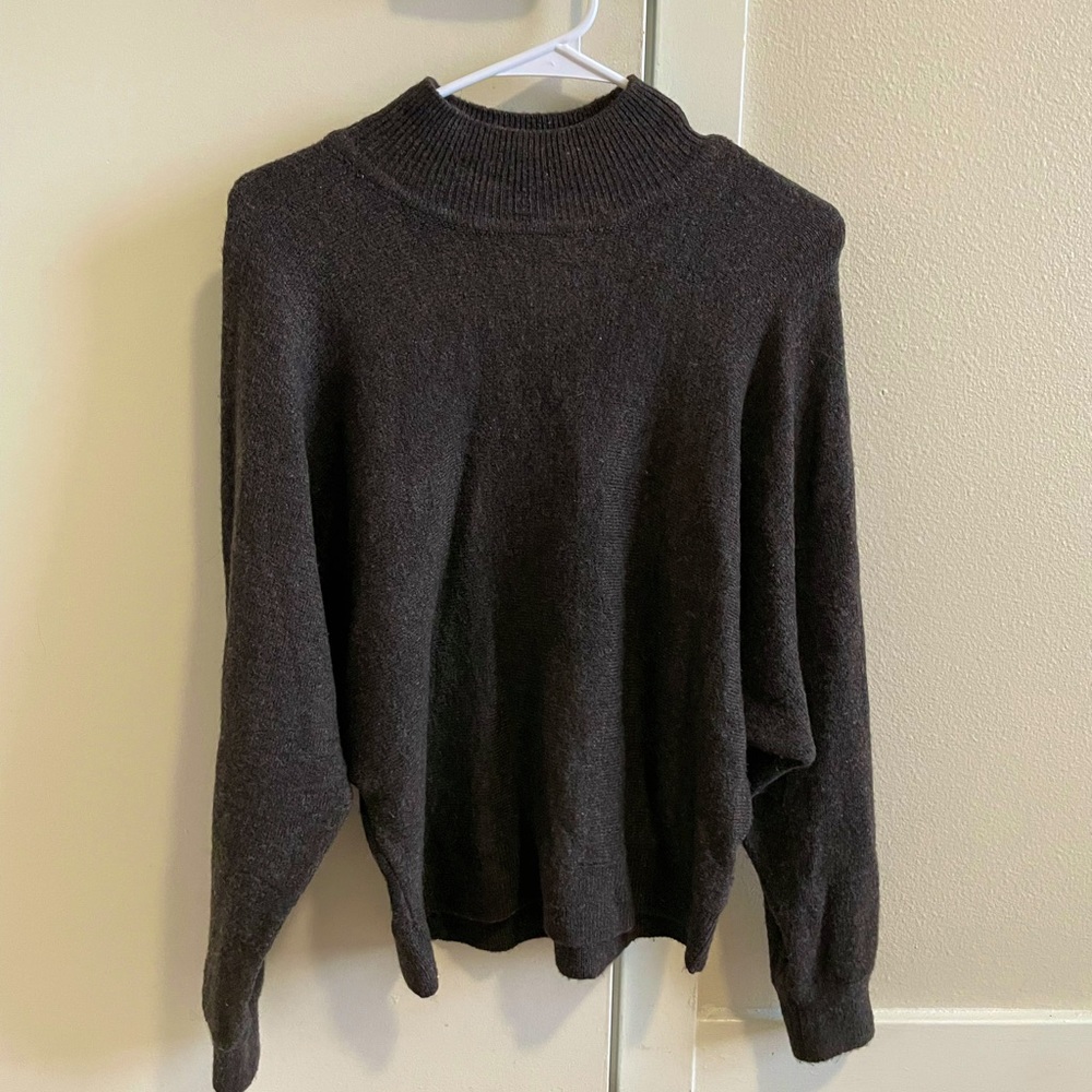 Brown mock neck sweater